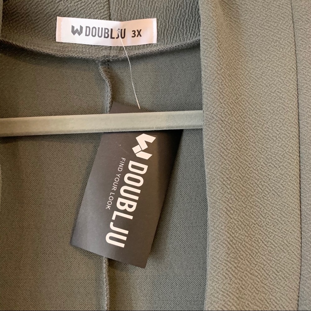 NEW 3X Green Gray Long Stretch Cardigan Jacket - Picture 8 of 9